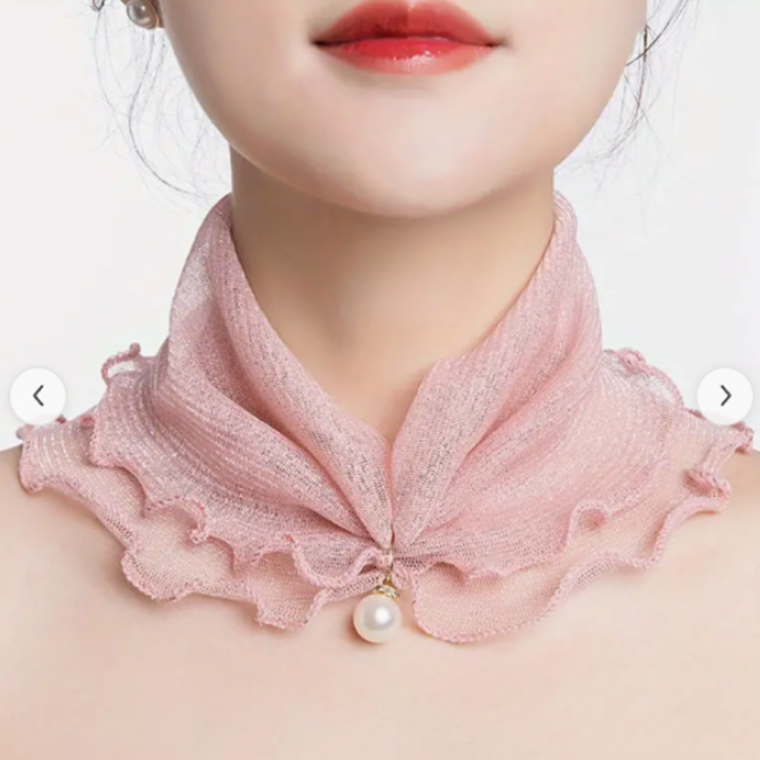 여성 펄 진주 목주름 스카프 8종