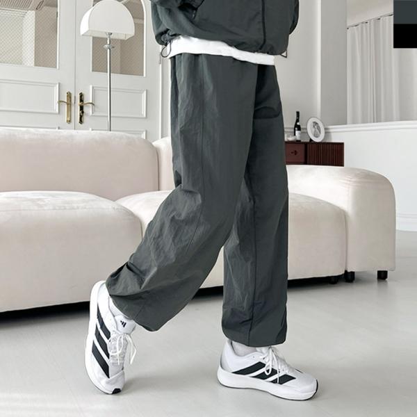 GQQ SF1034M 남자 절개 나일론 바지 스트링 조거 와이드