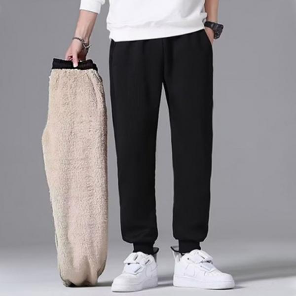 보온성 벨벳 양모 트레이닝 조거 팬츠 남성 여성 겨울조거 방한바지