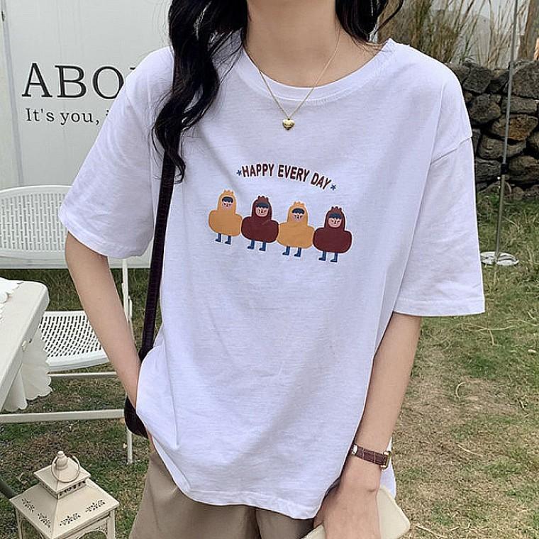 여름 신상 여성 인기 반팔티 데일리룩 박스 티셔츠