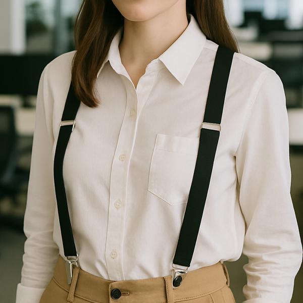 컬러 정장 멜빵 서스펜더 블랙 바지 멜빵끈