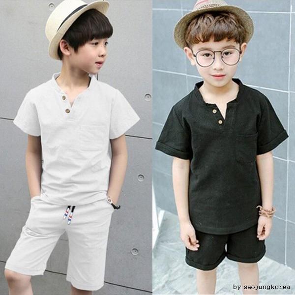 아동 반바지 상하복 티셔츠 티 반팔티 팬츠 의류 아동복 린넨 반팔 반팔티 7부 바지 여름
