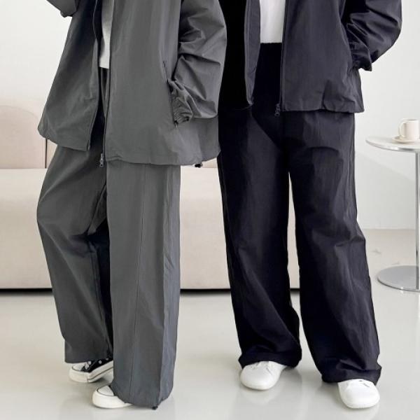 남녀공용 러슬 절개 스트링 와이드바지 SD-250913