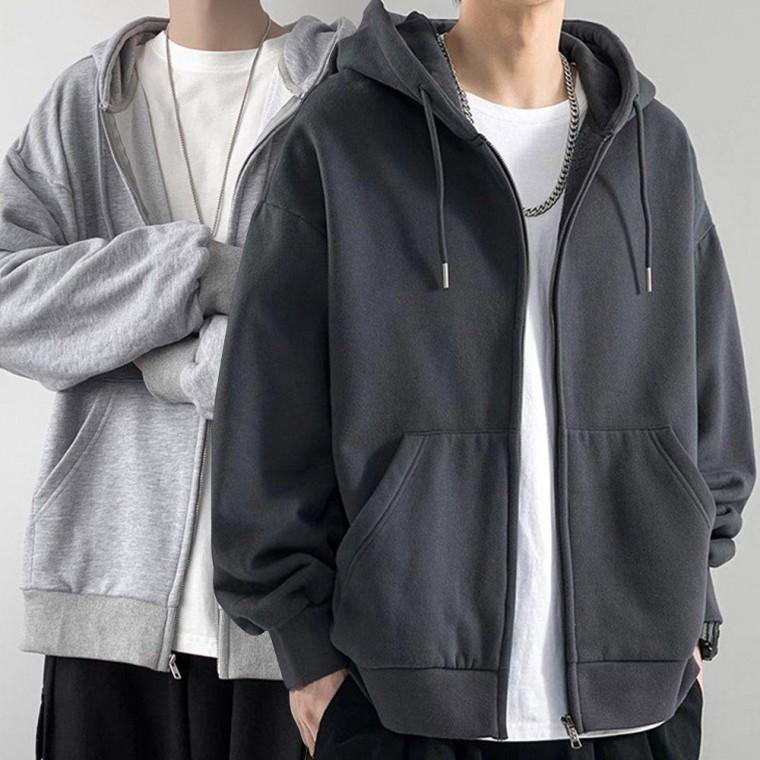 깔끔한 기본 디자인 무지 남성 데일리 후드 집업