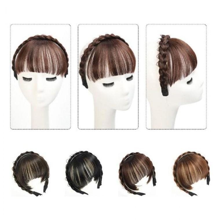 앞머리 가발 머리띠 헤어밴드 내추럴 부분가발