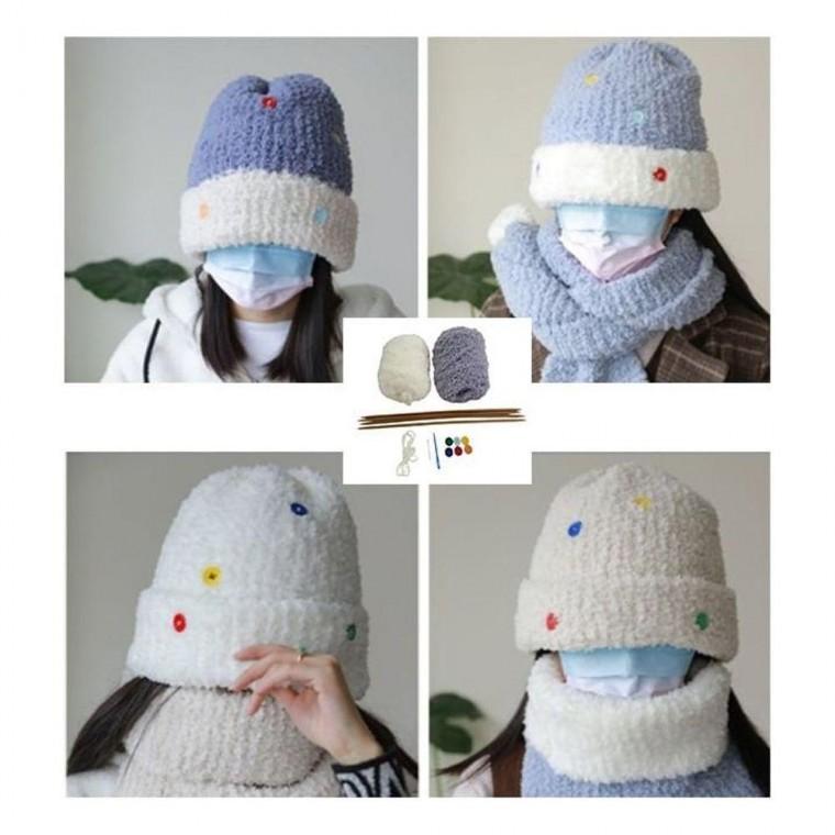 DIY 코바늘 뽀글이 모자 패키지 뜨개질 키트