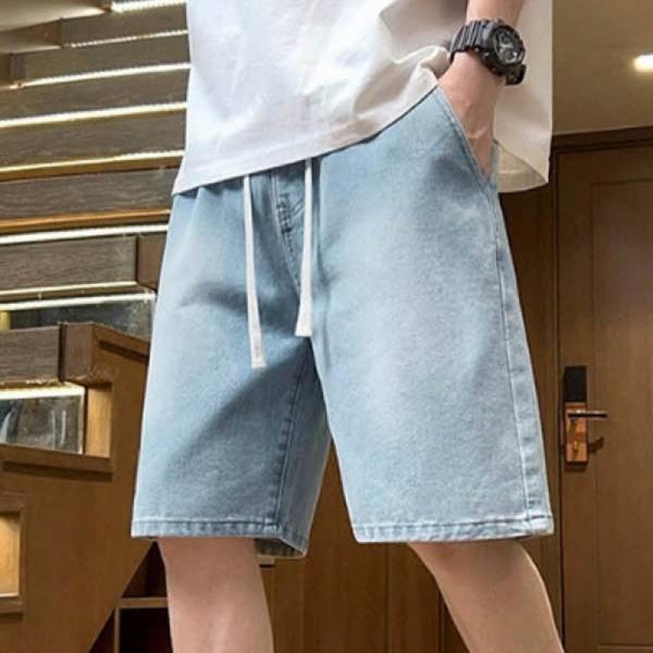 데일리 스타일 디자인 반바지 데님 허리밴딩