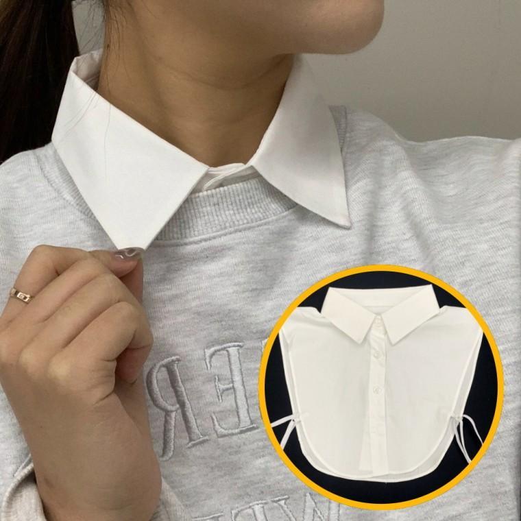 페이크카라 쉬폰 페이크셔츠 클래식 목카라 화이트 넥케이프