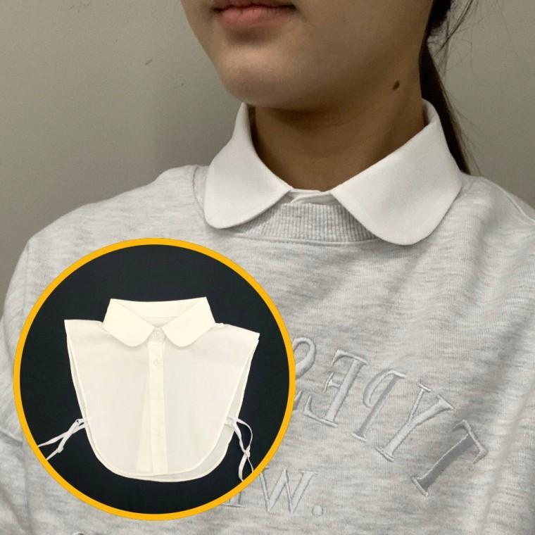 페이크카라 코튼 페이크셔츠 라운드 목카라 화이트 넥케이프
