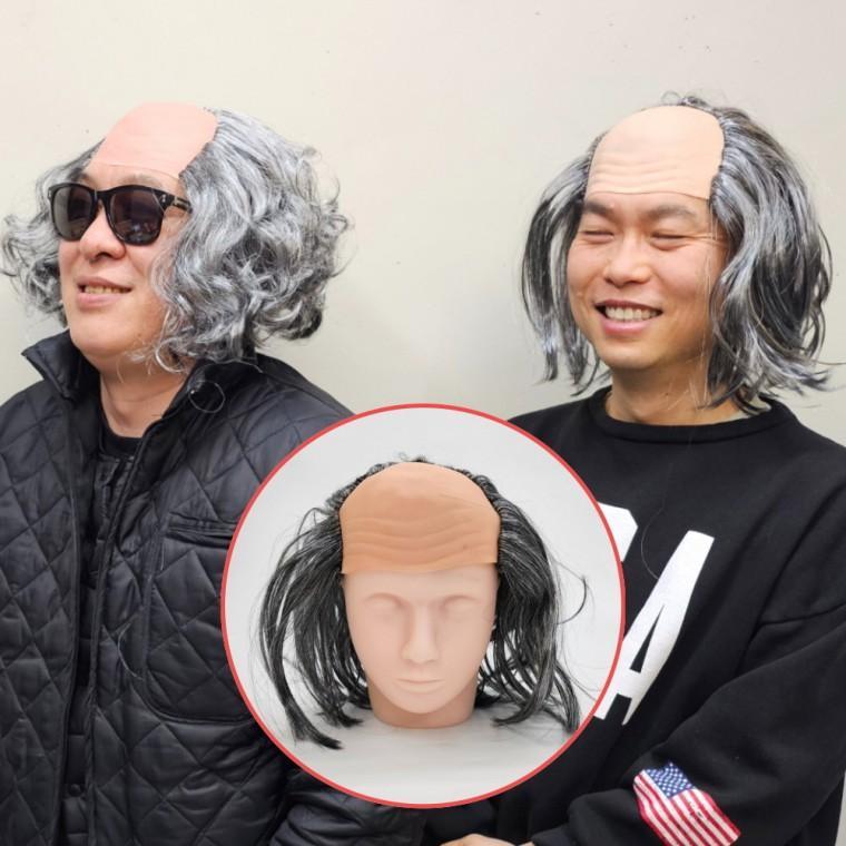 흰머리가발 직모머리 마빡이 대머리 가발 웃긴가발