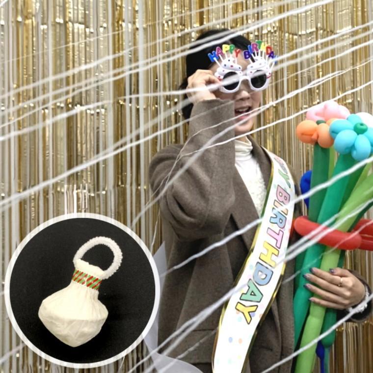 줄 생일 파티 이벤트 축포 화이트 플라워샤워