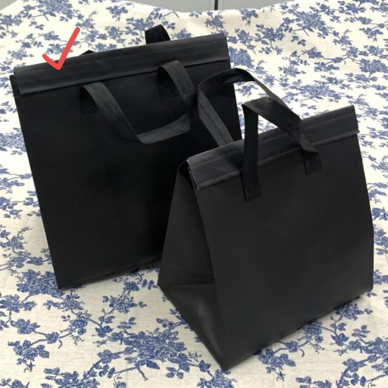 보냉백 보온보냉 부직포 쇼핑백 가방 블랙 대 보냉쇼핑백