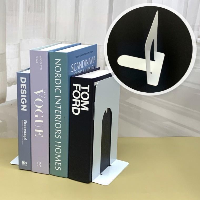 책꽂이 T자형 북엔드 화이트 2P