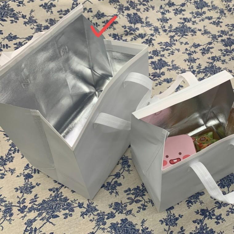 보냉백 보온보냉 부직포 쇼핑백 가방 화이트 대 보냉쇼핑백
