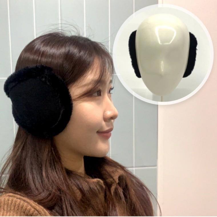 귀도리 겨울 방한 왕 귀마개 블랙 골프귀마개