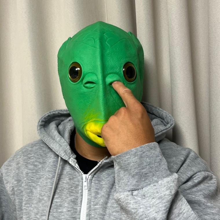 외계인가면 초록 물고기 얼굴 가면 물고기가면