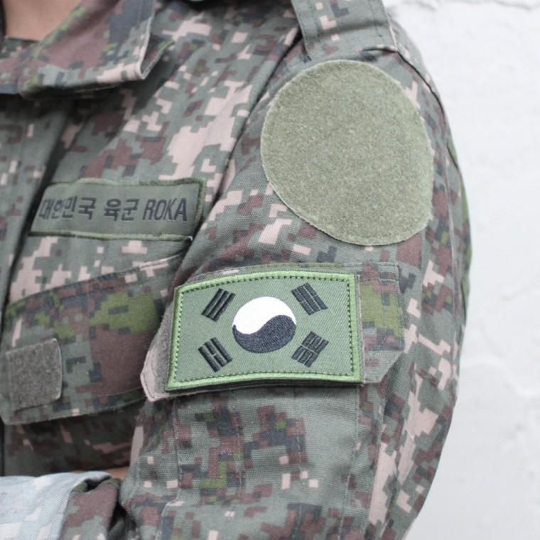 찍찍이패치 자수 기 와펜 패치 국방색 찍찍이와펜