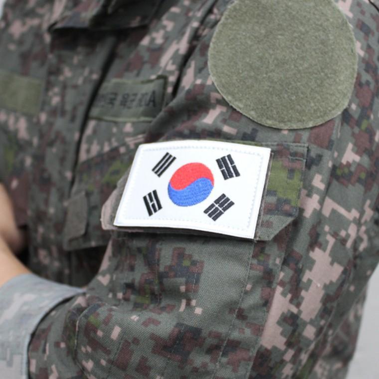 찍찍이패치 자수 기 와펜 패치 흰색 찍찍이와펜
