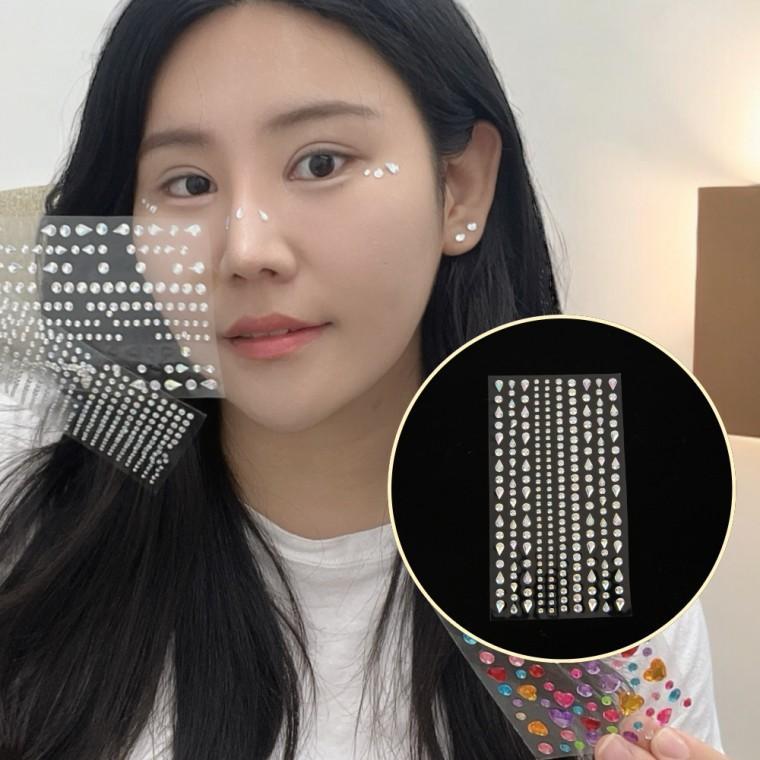페이스큐빅 페이스 큐빅 스티커 물방울 큐빅스티커