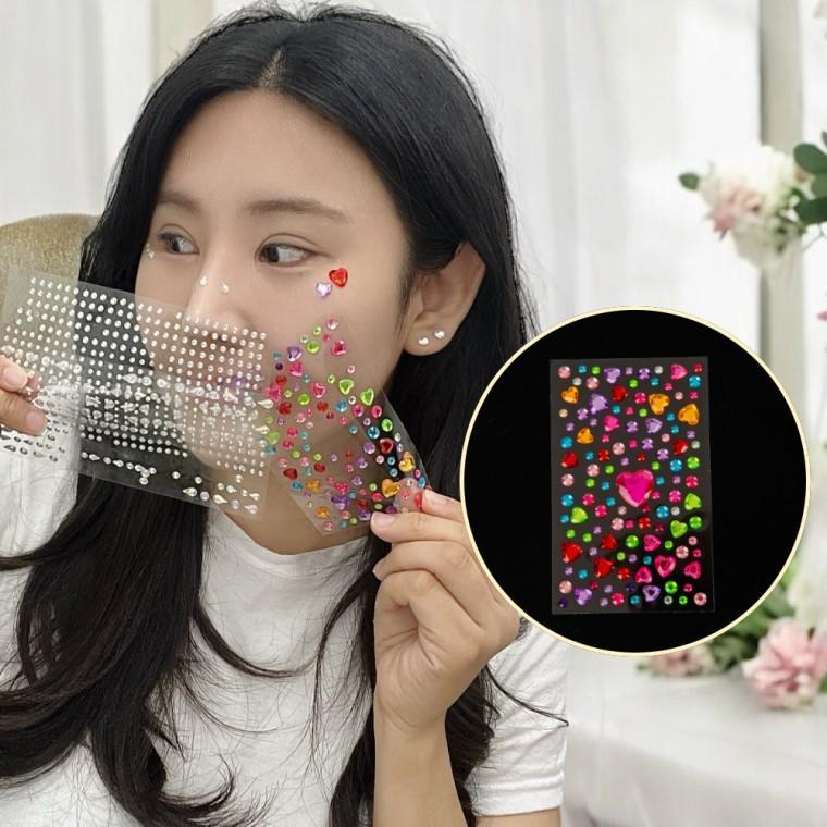 페이스큐빅 페이스 큐빅 스티커 하트 큐빅스티커