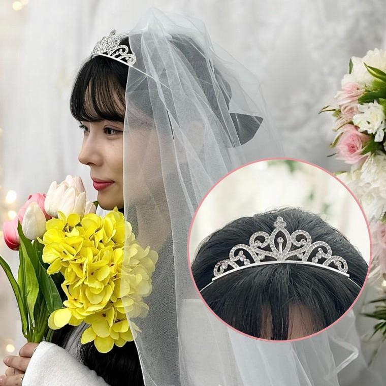 공주머리띠 웨딩 티아라 왕관머리띠 B 티아라왕관