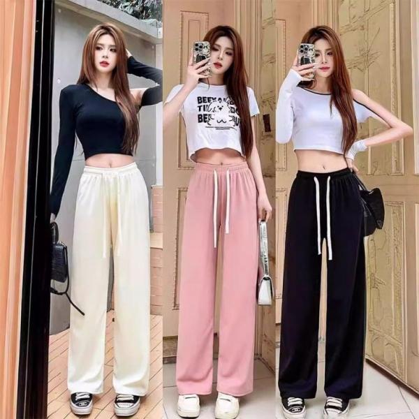 프리미엄 여자 여름 와이드 밴딩 아이스 바지 쿨팬츠 해변쿨 쿨바지 여성 저외선 차단