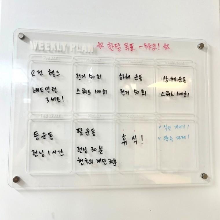 냉장고자석보드 냉장고 자석 아크릴 주간 메모보드 냉장고메모보드