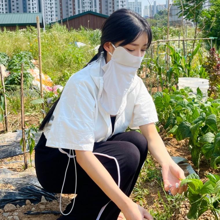 얼굴가리개 얼굴 햇빛가리개 햇볕차단 마스크 그레이 얼굴햇빛가리개