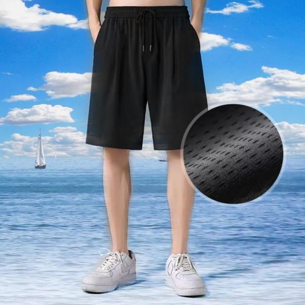 남자 여자 메쉬 쿨바지 아이스 쿨링 5부 트레이닝 바지 반바지 헬스바지
