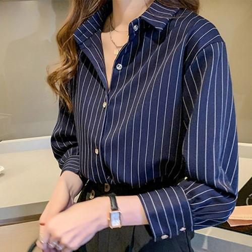 데일리 오피스룩 여자 셔츠 스트라이프 블라우스