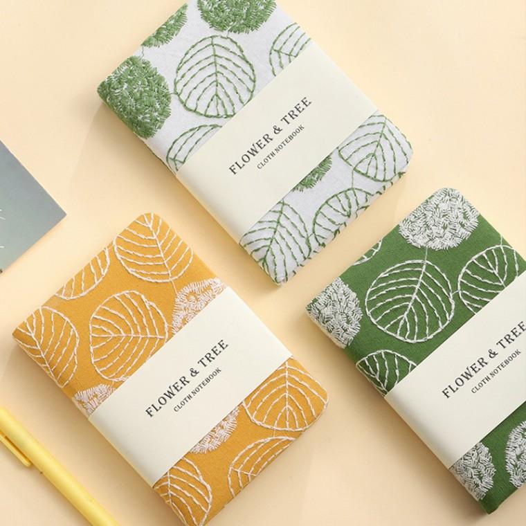 패브릭 자수 커버 A6 노트