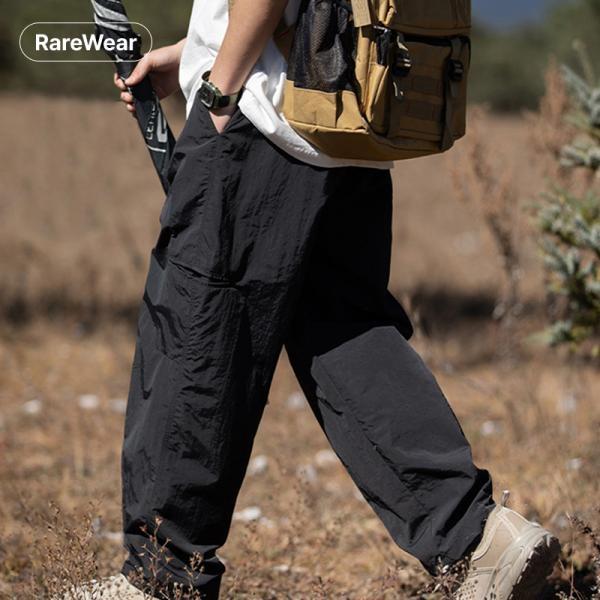 레어웨어 스트릿 카고 캠핑 팬츠 여름 와이드 바지 패션 캐주얼 밴딩 아메카지 생활방수 의류 편한 쿨 아웃도어 바람막이 클라이밍 밴드 트레킹 경량 빈티지 주름방지 데일리