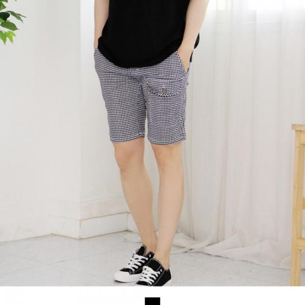 체크 패턴 빅포켓 여름 반바지
