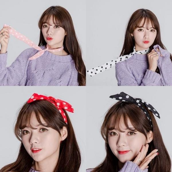 날으는스카프(엠보싱) 땡땡이 넥타이 머리띠