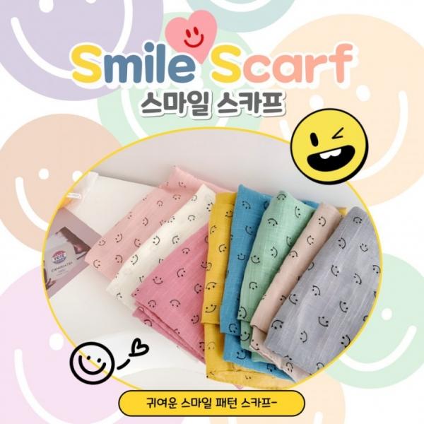[BBT4] 보헤미안 스마일 스카프 프릴 장식 예쁜 스카프