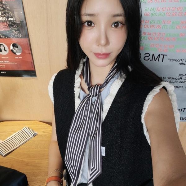 실키 스트라이프 롱스카프 130cm 3컬러 롱타이 스카프