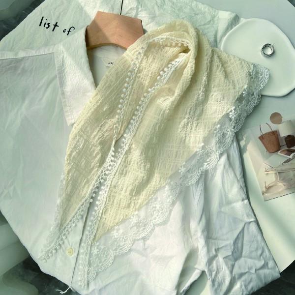 [기회공작소] 레이스 쁘띠 스카프 프릴 예쁜스카프