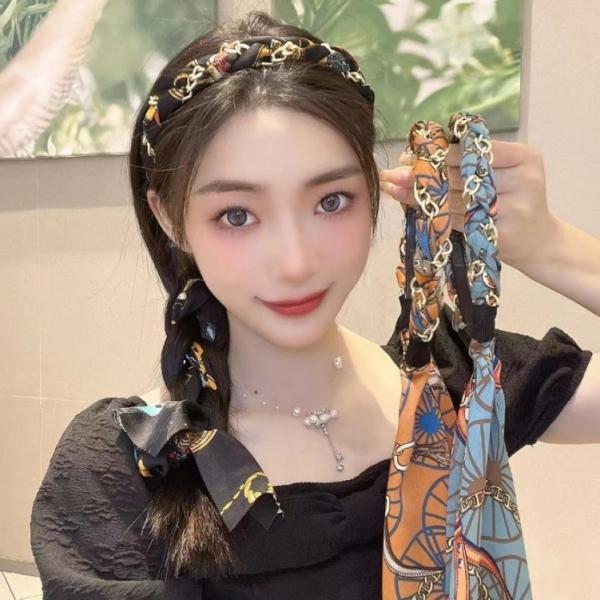 [사러왕]스카프헤어밴드 반다나 스카프 헤어밴드 페이즐리 머리띠 두건