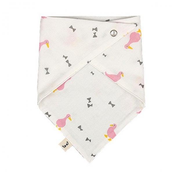 국내제작 이중거즈 핑크꽥꽥이 턱받이 스카프빕 순면