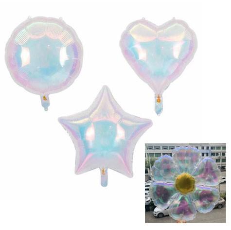 18인치 홀로그램풍선 하트 원형 스타 별 데이지 꽃 파티용품 이벤트 생일 돌잔치 인테리어 디자인 소품 촬
