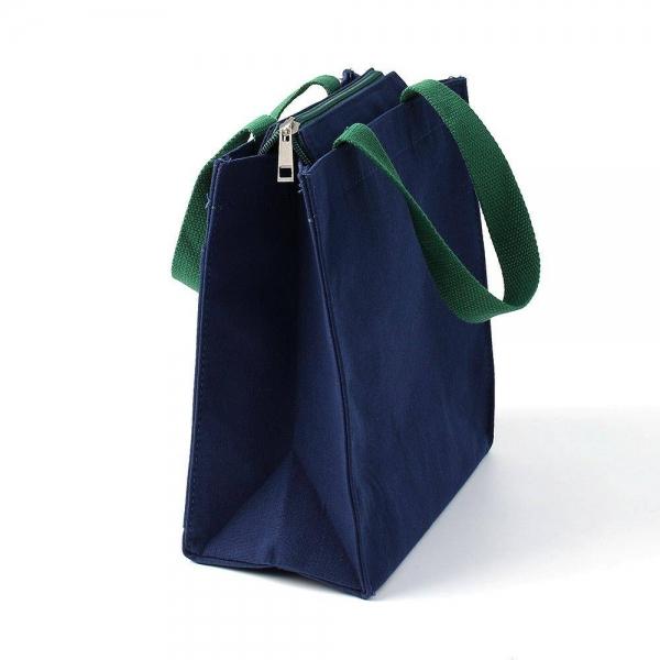수납포켓 블루 캔버스 토트백 25x28.5cm 토트가방