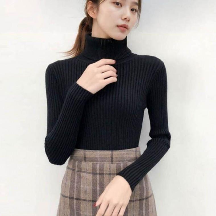 여성 도톰한 목폴라 부드러운 소재 기본 골지 긴팔티 기본티 크롭티 빅사이즈 여름 루즈핏