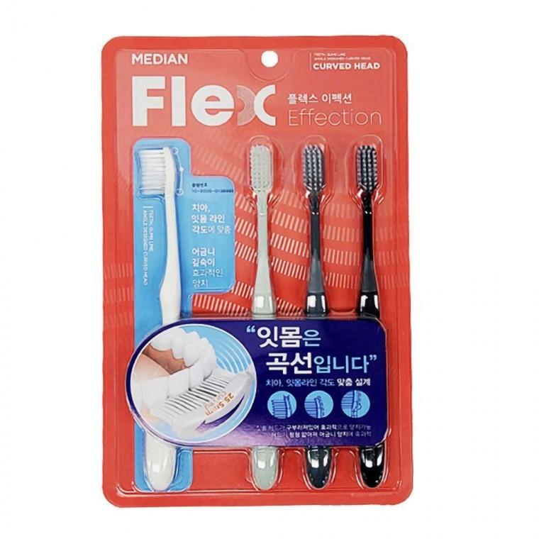치아 잇못 관리 라운드 미세모 곡선 칫솔 4P 치솔 틈새 세정 어금니 은나노 금치솔
