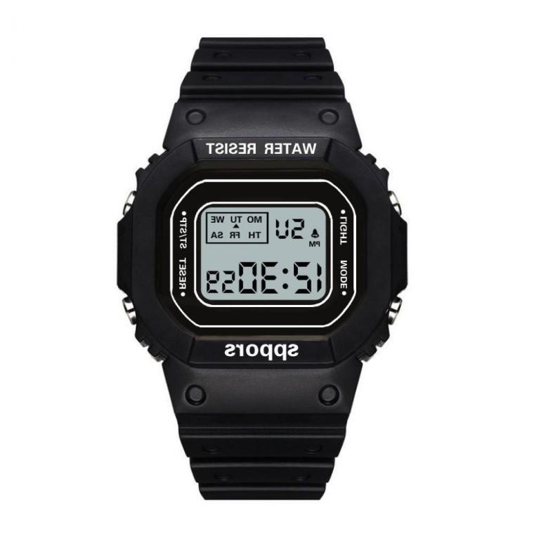디지털 우레탄 손목 시계 전자 학생 손목 우레탄 방수 고무밴드 스포츠