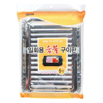 캠핑용 일회용숯불구이판 5입