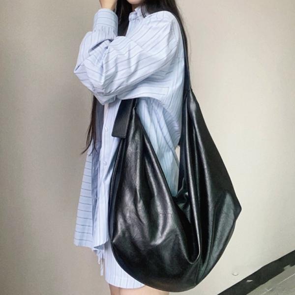 로아비 여성 빅 숄더백 만두백 크로스백 PU 보부상 학생가방 출근가방