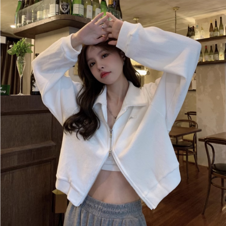 세미크롭 지퍼 여성 점퍼 간절기 아우터 투웨이