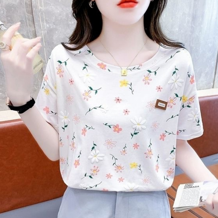다양한 무늬 입체 패턴 반팔 티셔츠