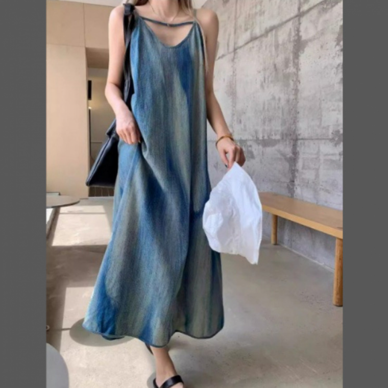 마린 비치룩 슬리브리스 끈나시 민소매 원피스 휴가룩 여행
