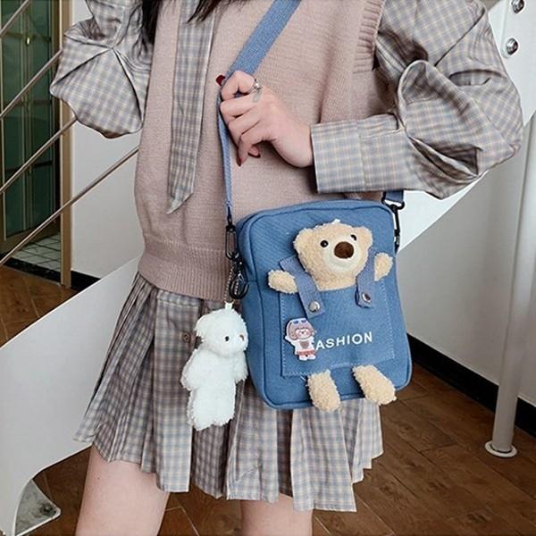 베어 2 크로스백 스마트폰 핸드폰 키즈 학생 미니백 에코 가방 여우창고